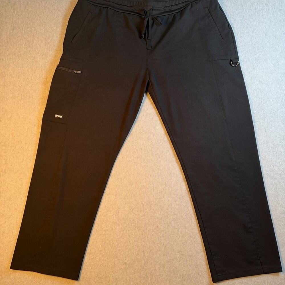 Grey's Anatomy Women's Black Stretch Scrub Pants Pockets Drawstring XLP